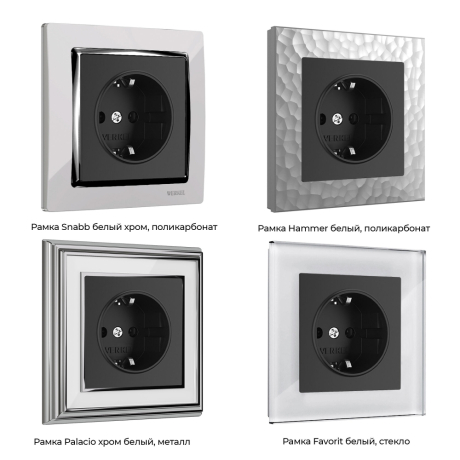 Розетка с заземлением (черный матовый) Werkel W1171008