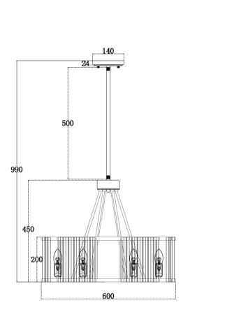 Светильник на штанге Maytoni Solar MOD087PL-06G 