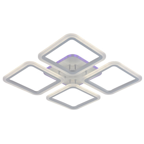 Светодиодная диммируемая люстра с ПДУ Profit Light 8075/4 WHT 112W+8W RGB 