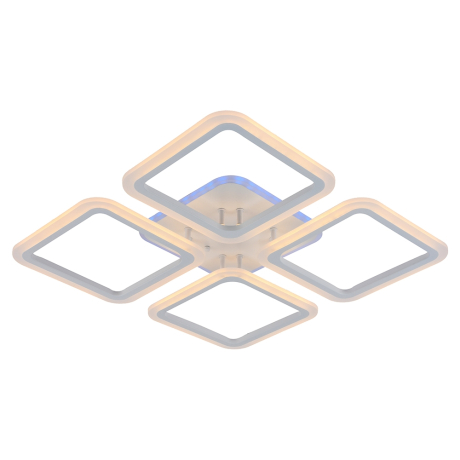 Светодиодная диммируемая люстра с ПДУ Profit Light 8075/4 WHT 112W+8W RGB 