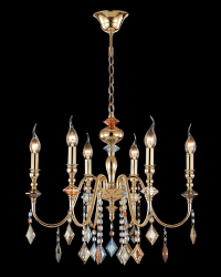 Подвесная люстра Crystal Lux Mercedes SP6 Gold/Color (0951/306)