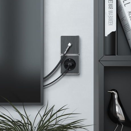 ТВ-розетка оконечная Gallant (графит рифленый) Werkel W5083004