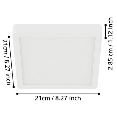 900653 Накладной светильник FUEVA 5, 17W (LED), 3000K, IP44, ?210, сталь, черный / пластик, белый 