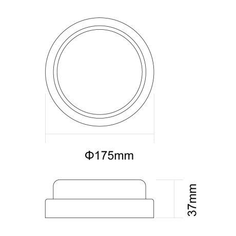 Ultraflash LBF-0803 C01 (Св-к LED влагозащищённый, 18 Вт, IP65, 220В, 6500К, круг) (15343) 