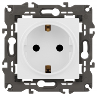 Нарушена упаковка.  <169288> Розетка 2P+E со шторками (белый) Elegance Эра 14-2102-01 () Б0034272