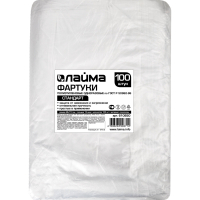 Нарушена упаковка! <270721> Фартуки полиэтиленовые, КОМПЛЕКТ 100 шт., одноразовые, СТАНДАРТ, размер 68 см х 110 см, плотность 12 мкм, LAIMA, 610850 (610850)