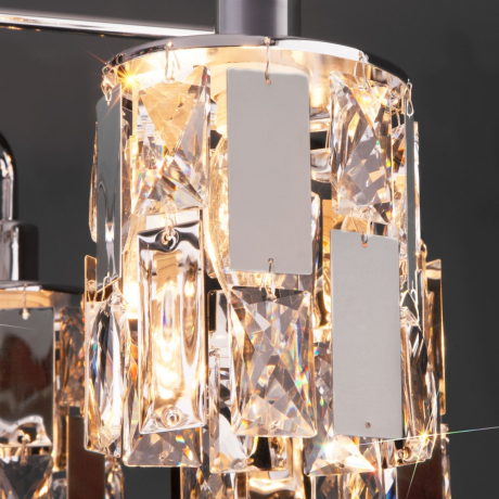 10101/5 хром/прозрачный хрусталь Strotskis Потолочная люстра Eurosvet Scoppio a044067 