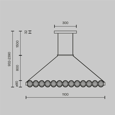 Подвесной светильник Maytoni MOD555PL-L18G3K Amulet 