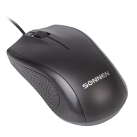 Мышь проводная SONNEN М-201, USB, 1000 dpi, 2 кнопки + колесо-кнопка, оптическая, черная, 512631 (512631)