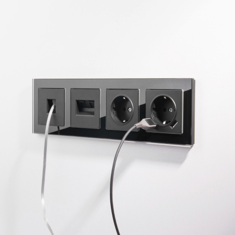 Телефонная розетка  RJ-11 (черный матовый) Werkel W1182008