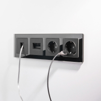 Телефонная розетка  RJ-11 (черный матовый) Werkel W1182008