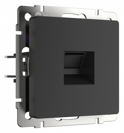 Розетка телефонная RJ-11 без рамки Werkel черный матовый W1182008