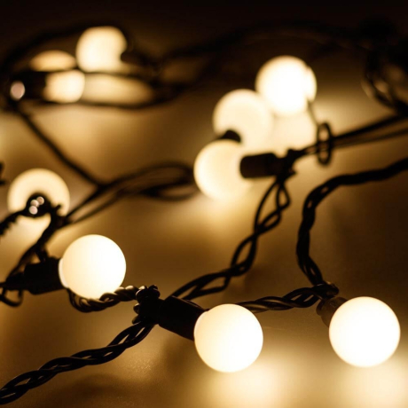 10м. Уличная гирлянда шарики теплый свет Ardecoled 230V ARD-Ball-Classic-D23-10000-Black-80Led Warm (25617)