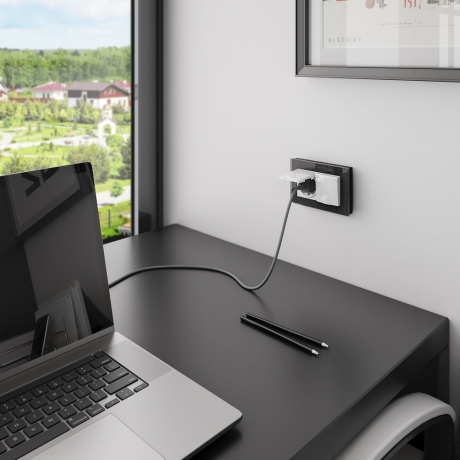 Рамка для двойной розетки (черный) Werkel W0081108