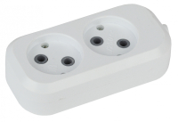 Колодка ЭРА KX-2 2 розетки без зазeмления белая Б0028330