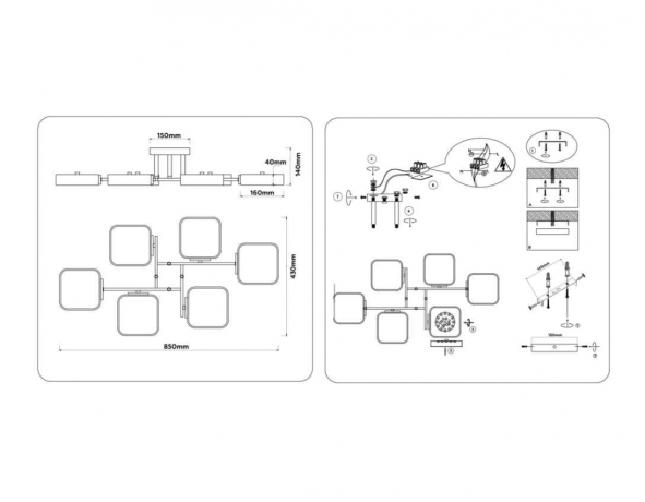 Люстра на штанге Ambrella light COMFORT FL4887 