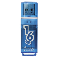 Флеш-диск 16 GB, SMARTBUY Glossy, USB 2.0, синий, SB16GBGS-B (512191)