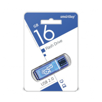 Флеш-диск 16 GB, SMARTBUY Glossy, USB 2.0, синий, SB16GBGS-B (512191)