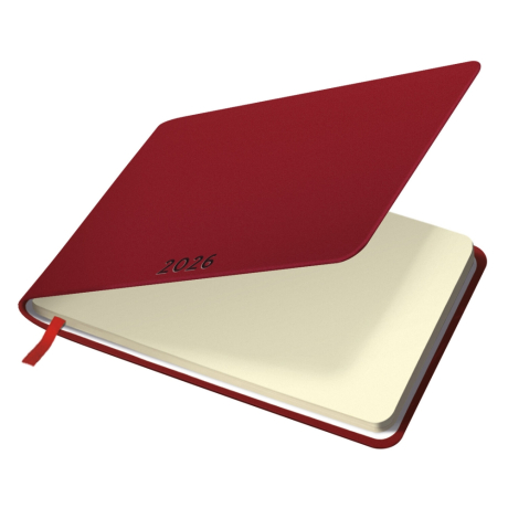 Нарушена упаковка!  <795215> Еженедельник датированный 2026 МАЛЫЙ ФОРМАТ 105х160 мм, А6, BRAUBERG "Unique", красный, 117206