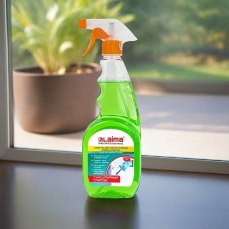 Нарушена упаковка! <220861> Средство для мытья стекол и зеркал с нашатырным спиртом 500 мл, LAIMA PROFESSIONAL, распылитель, 604744 (604744)