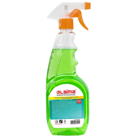 Нарушена упаковка! <220861> Средство для мытья стекол и зеркал с нашатырным спиртом 500 мл, LAIMA PROFESSIONAL, распылитель, 604744 (604744)