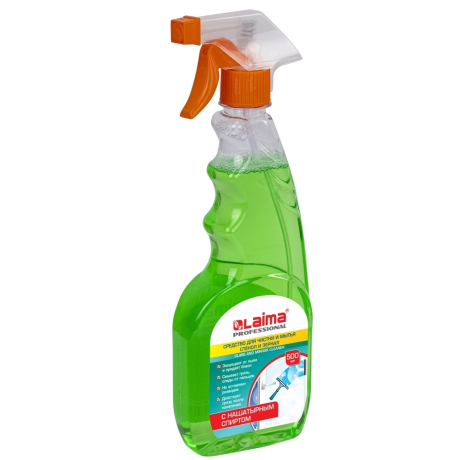Нарушена упаковка! <220861> Средство для мытья стекол и зеркал с нашатырным спиртом 500 мл, LAIMA PROFESSIONAL, распылитель, 604744 (604744)