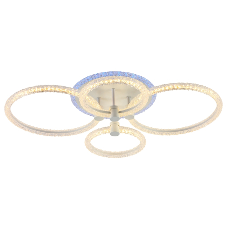 Светодиодная диммируемая люстра с ПДУ Profit Light 8024/2+2 WHT 93W+7W RGB 