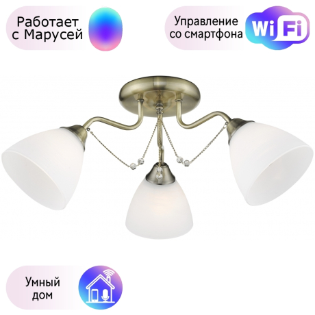 Потолочная люстра Velante с поддержкой Маруся 727-507-03-М 