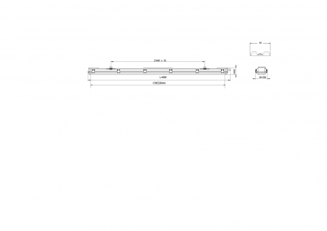 Линейный пылевлагозащищенный светильник Эра SPP-101-0-002-060 Б0043657
