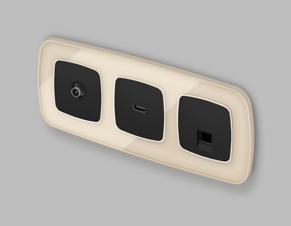 Лицевая панель OMEGA (Черный матовый) для HDMI розетки QUANT OP8140 