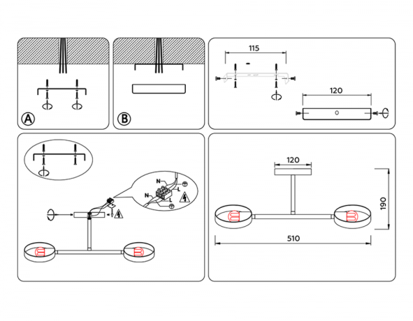 Потолочный светильник с лампочками Ambrella light TR8222+Lamps 