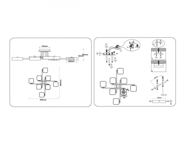 Люстра на штанге Ambrella light COMFORT FL4889 