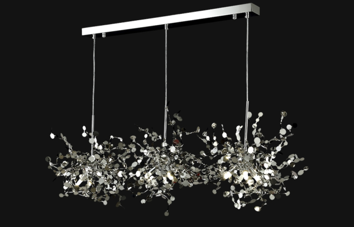 Подвесной светильник с лампочками CRYSTAL LUX GARDEN SP3х3 L1200 CHROME+Lamps 