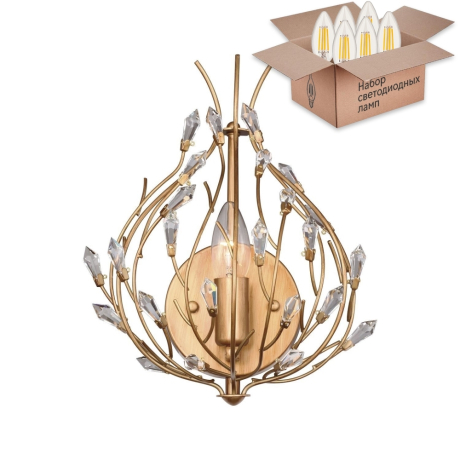 Бра с лампочкой Favourite Batun 2020-1W+Lamps E14 Свеча 