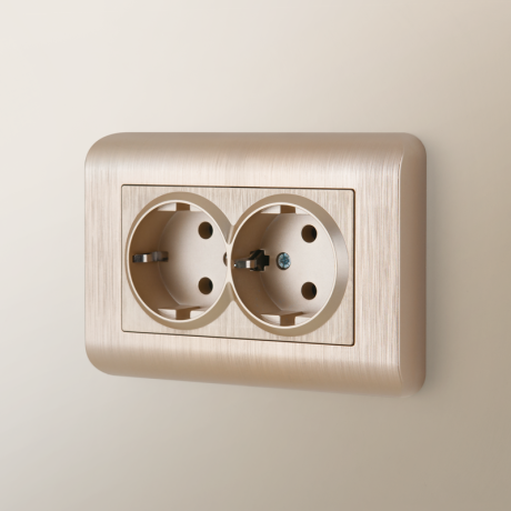 Рамка для двойной розетки (шампань) Werkel W0082111