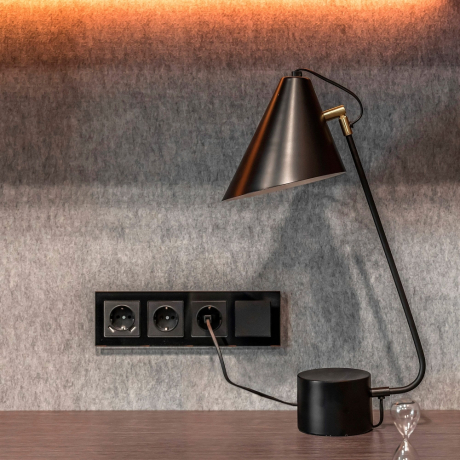 Выключатель перекрестный одноклавишный без рамки Werkel черный матовый W1113008