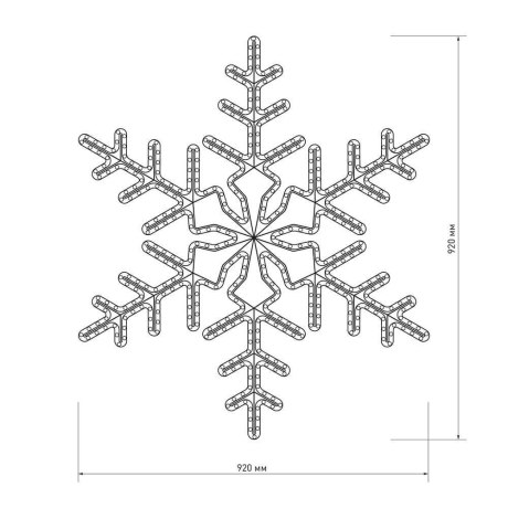 Светодиодная фигура Снежинка холодный свет Ardecoled ARD-Snowflake-M3-920X920-432Led White (25306)
