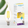 Филаментная светодиодная лампа E14 6W 3000К (теплый) C37L-F Filament Ambrella light (202214) 