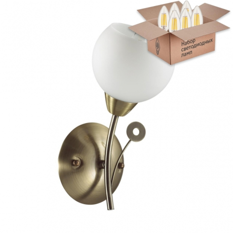 Бра Lumion Tula с лампочкой 5265/1W+Lamps E14 Свеча 