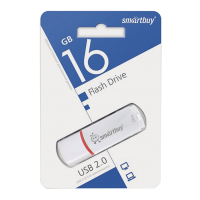 Флеш-диск 16 GB, SMARTBUY Crown, USB 2.0, белый, SB16GBCRW-W (512762)