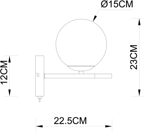 Бра Arte Lamp Alcor A2224AP-1BK 