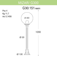 G30.151.000.BZE27 Уличный светильник Fumagalli Mizar.R/G300