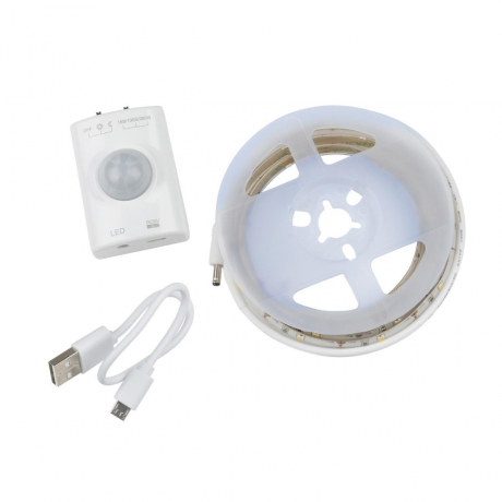 1м. Комплект светодиодной ленты белого цвета 4000К, 2,4W, 30LED/m, IP65 Uniel ULS-R21-2.4W-4000K-1.0M-RECH SENSOR Smart Light -(UL-00004450) 