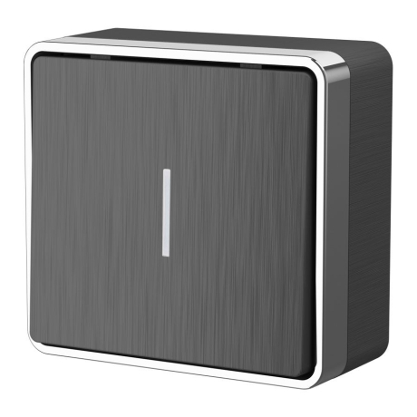 Выключатель одноклавишный с подсветкой Werkel Gallant (графит рифленый) W5010104