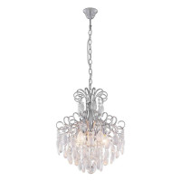 Подвесная люстра Crystal Lux с лампочками Sevilia SP4 Silver+Lamps E14 P45