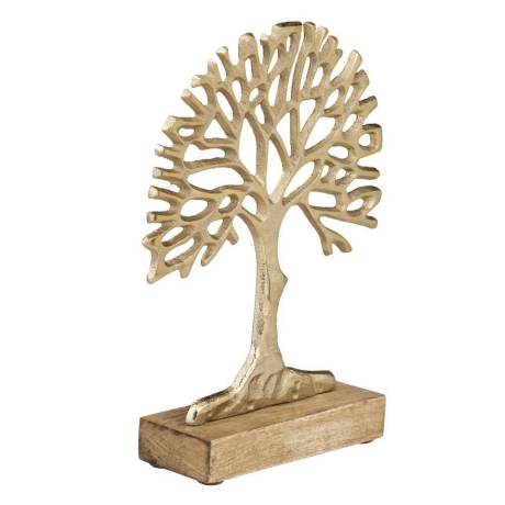 427563 Фигурка дерево KEMAMAN L170, B50, H220 алюминий, дерево золотой, натуральный Eglo 