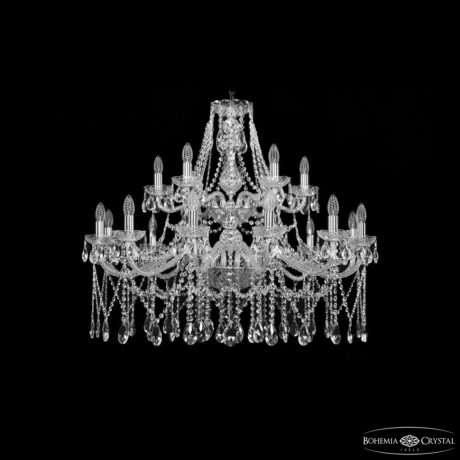 Подвесная люстра Bohemia Ivele Crystal 1413 1413/12+6/360/2d Ni 