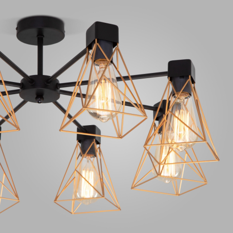 Люстра на штанге Eurosvet 70107/8 черный/латунь (a061403) 