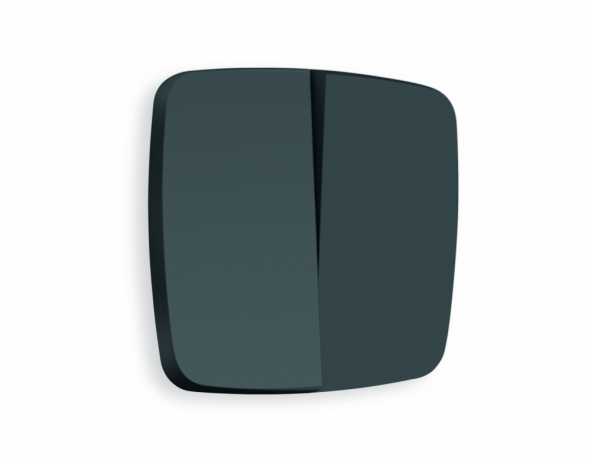 Лицевая панель OMEGA (Графит Мягкое касание) для 2-клавишных выключателей QUANT OP9030 