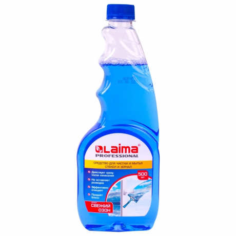 Нарушена упаковка! <268661> Средство для мытья стекол и зеркал 500 мл LAIMA PROFESSIONAL, свежий озон, сменный блок, 606739 (606739)